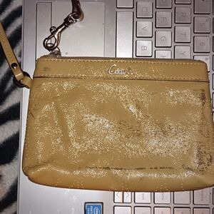 Coach Yellow Leather Wristlet